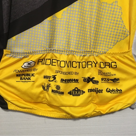 SUGOI Cycling Jersey 1/4 Zip LG Black yellow gray white. EUC Like New - Picture 3 of 13